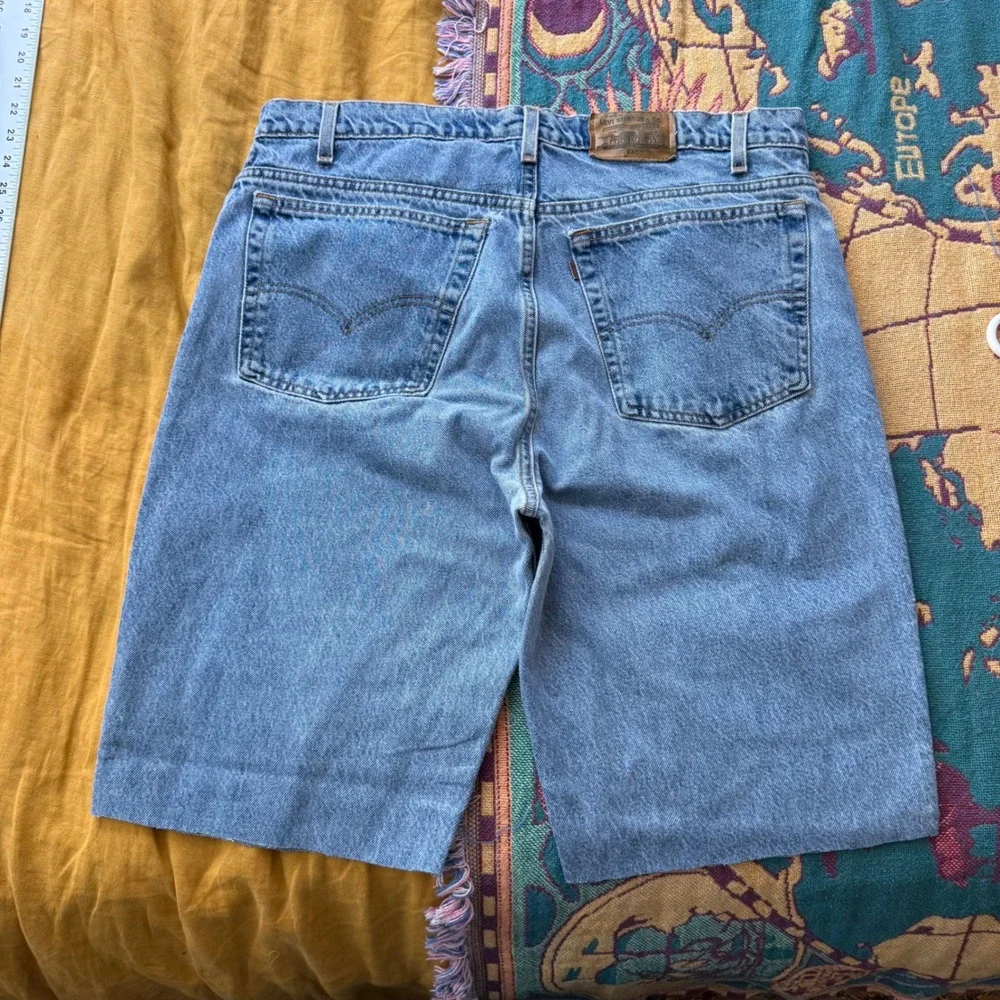 Levis 540 Relaxed Fit‎ Denim Shorts Mens 38 Blue Medium Wash Cut Off Jorts Vtg